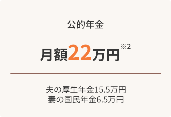 公的年金は月額22万円